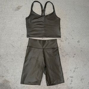 Green Faux Leather Set